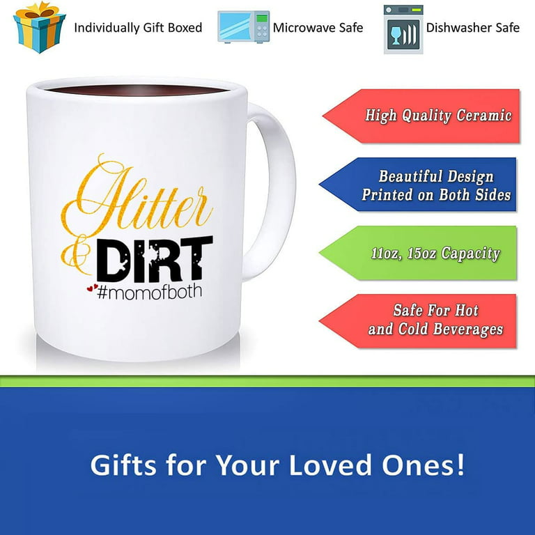 Glitter and Dirt, Mom of Both, Mother's Day tumbler, Mother's Day