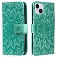thumbnail image 6 of Allytech for Apple iPhone 15 Plus Case Wallet, Mandala Embossed PU Leather Flip Folio Cover Cards Slots Stand Protective Shockproof Wallet Case Cover for Apple iPhone 15 Plus - Green, 6 of 12