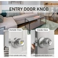 thumbnail image 4 of Doorknob, 1 Pack Entry Doorknobs Lock with Keys, for Front Door, Exterior and Interior Doors, Satin Nickel Finish, 4 of 7
