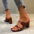 thumbnail image 6 of ZHELIYO Women's sandals Fashion Women's High Heels Breathable Lace-up Shoes Casual Toe-knob Sandals Brown 6.5-7, 6 of 9