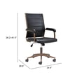 thumbnail image 2 of Auction Office Chair Vintage Black Office Chair, Modern Style, Plush and durable faux leather fabric, Plywood, Indoor Office, 2 of 6
