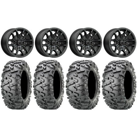 MSA Fang 14" Wheels Black 28" BigHorn 2.0 Tires Kawasaki Mule Pro FXT