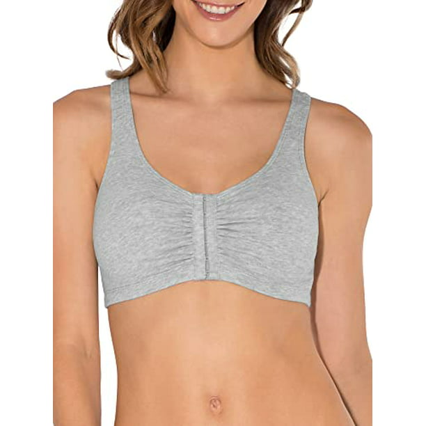 Fruit of the Loom womens Front Close Builtup 3-pack (One Set Pads) Sports  Bra, Black/White/Heather Grey 3-pack, 42 US - Walmart.com