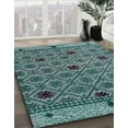 thumbnail image 2 of Ahgly Company Indoor Rectangle Abstract Dark Blue Grey Blue Abstract Area Rugs, 4' x 6', 2 of 6