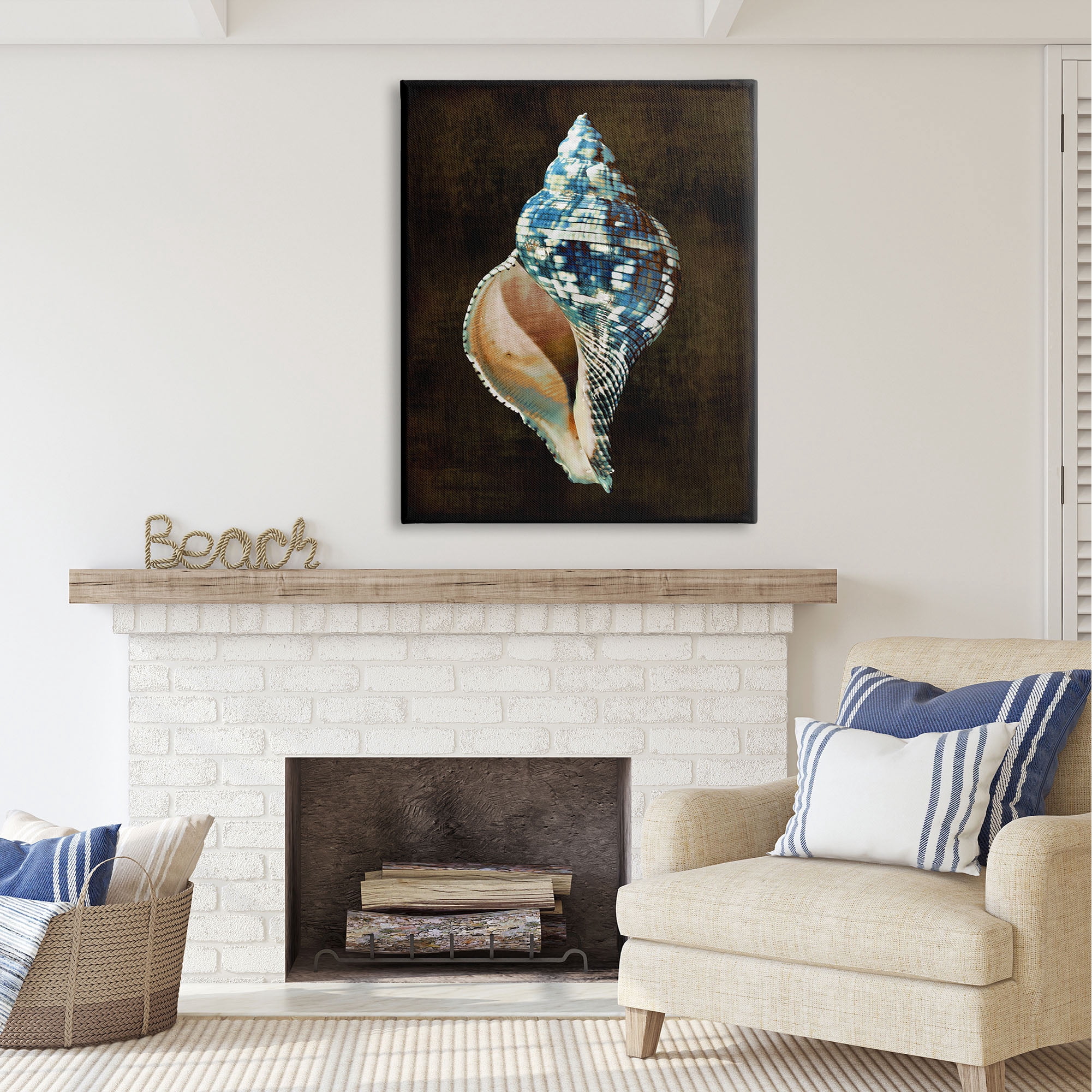 Stupell Industries Modern Conch Shell Nature Painting Gallery Wrapped Canvas Print Wall Art, 36 x 48