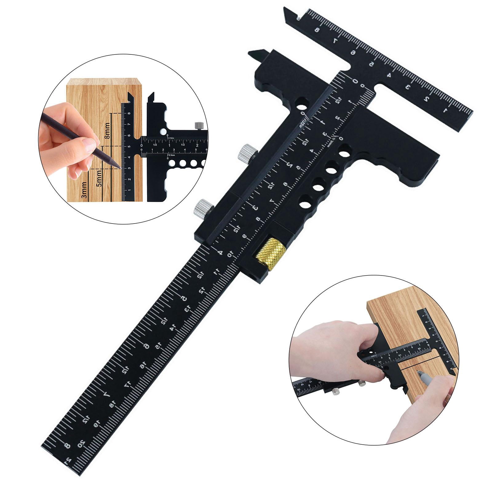 koolsoo Wood Workings Multifunctional Caliper Slide Caliper Easy to Use DIY Accessories Marking Measuring Gauge for Home Woodworker With Fine Tuning