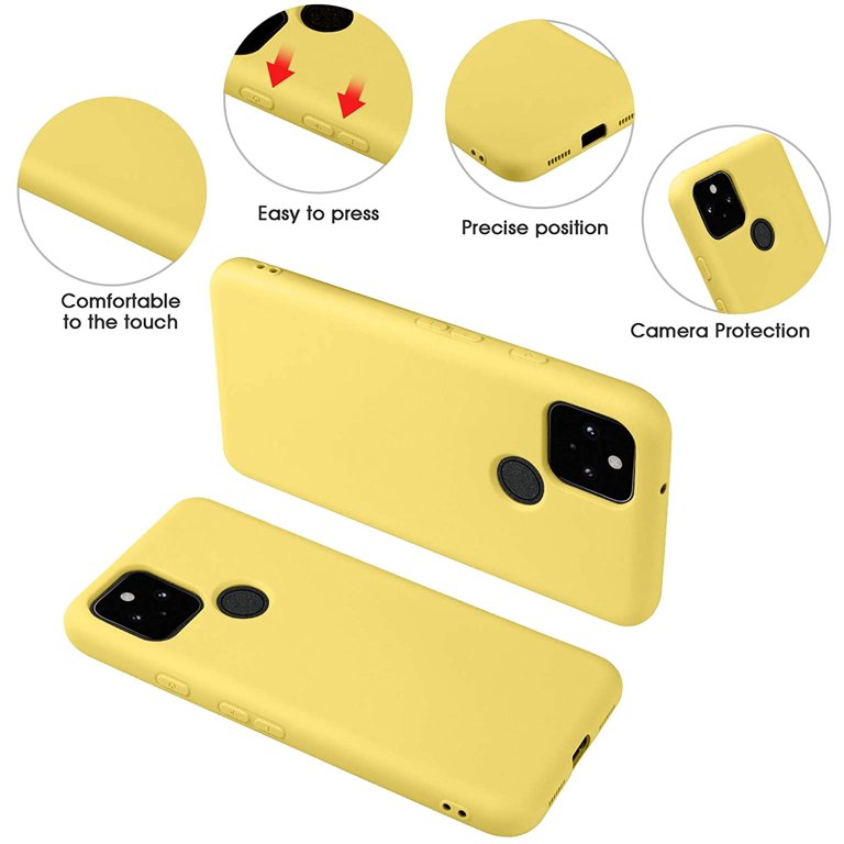 Compatible with Google Pixel 4A 5G Case,Slim Silicone Gel Rubber Case Cover  (with Microfiber Lining) Full Body Shockproof Design for Google Pixel 4A 5G  6.2 INCH (Yellow) 