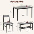 thumbnail image 2 of Dining Table Set for 4, Kitchen Table with 2 Chairs, Bench with Storage Rack, 4 Pieces Dining Room Table Set for Small Place, Apartment, Kitchen, 2 of 6