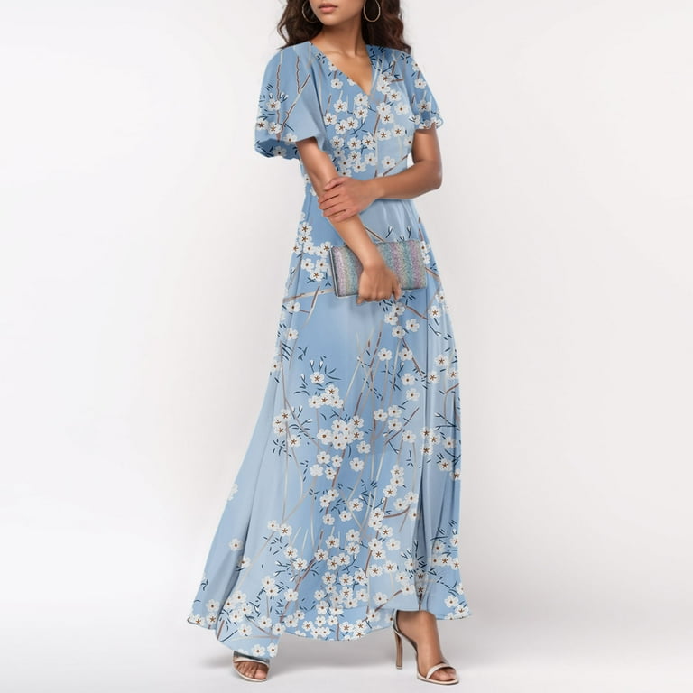 dressy flowy dresses Elianna Dress Elegant Pleated Waist Maxi Dress