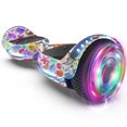 thumbnail image 1 of HOVERSTAR Bluetooth Hoverboard, LBW12A Color cromado o monopatín eléctrico de piel impresa con ruedas intermitentes LED, 1 of 5
