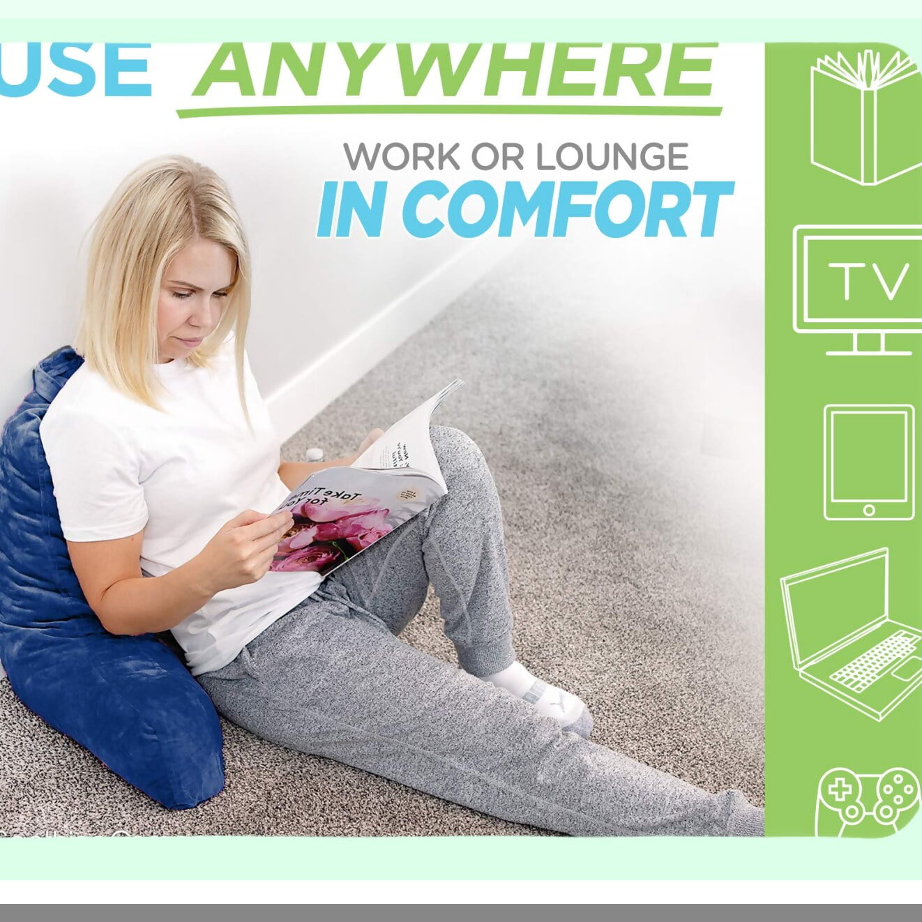 Blue backrest pillow online