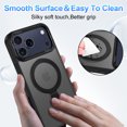 thumbnail image 3 of CASEFIV for iPhone 17 Pro Max Case,with Magnetic Invisible Stand [Compatible with Mag-Safe] Shockproof Slim Translucent Case with 2 Screen Protector+2 Lens Protector,Black, 3 of 7