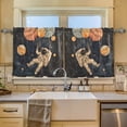 thumbnail image 2 of Yayeee Kitchen Curtains Tier Set of 2 Light Filtering 57"x24" Over Sink Window Panels, Retro Watercolor Planet, 2 of 7