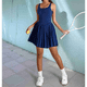 thumbnail image 4 of Falda Plisada para Yoga, Correr, Fitness, Tenis, Azul Marino, Talla M, 4 of 7