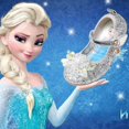 thumbnail image 1 of Disney Princess Crystal Shoes New Girls Single Shoes Frozen Aisha Sophia Rhinestones Shoes Performance Party Shoes Size24-Insole 15.5 cm Gao Jinjia LED, 1 of 2