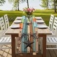 thumbnail image 4 of Texas Star Vintage 90 Inch Table Runner, Berry Turquoise Green Brown Wooden Farmhouse Dresser Scarf Cotton & Linen Tablerunner for Dining/Kitchen Island/Holiday Party Décor 13" x 90", 4 of 9