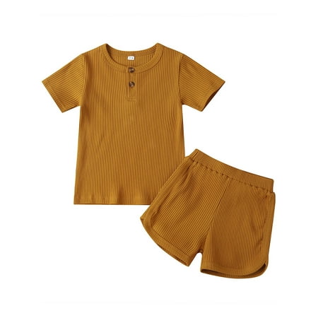 

LisenraIn Toddler Infant Baby Boy Girl Short Sleeve Top Shorts Summer Outfit