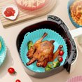 thumbnail image 4 of Almohadillas reutilizables para freidora de aire, pizza frita, pollo, almohadillas para hornear para el hogar (verde 8.5 pulgadas) Likrtyny Libre de BPA, 4 of 7