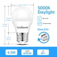 thumbnail image 2 of A15 LED Bulb Dimmable (6 Pack), 60W Equivalent, 120V A15 Fridge Bulbs 6.5W, 5000K Daylight 600 Lumens, E26 Medium Base, Freezer Home Lighting Bulbs - UL Listed, 2 of 8