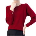 thumbnail image 1 of VBARHMQRT Fall Sweaters for Women Women's Half Turtle Style Sweater Stand Wool Bottoming Sweater, 1 of 6