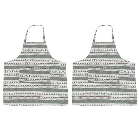 

2pcs Multi-use Christmas Theme Apron Kitchen Cooking Apron Hairdressing Supply