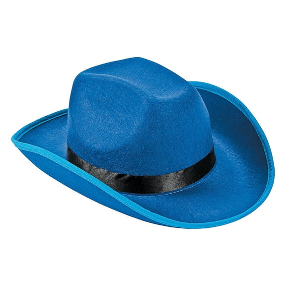 Fun Express Blue Cowboy Hat - Fun Western Apparel Accessory for Parties Costumes Rodeos & Themed Events - Perfect for Costume Parties Western Themed Celebrations & Special Occasions - 1 Piece