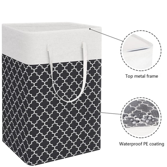 AZXY Fabric Laundry Basket,Collapsible Laundry Hamper Large,Dirty Clothes Hamper with Handles,Foldable Dirty Clothes Storage Basket Tall,Storage Baskets for Bathroom