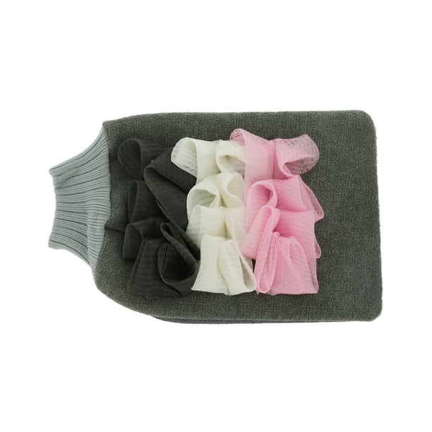 Guantes de baño exfoliantes de 1 pieza para ducha, 8.66"x5.51" en gris