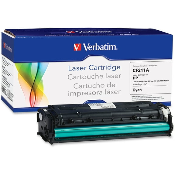 Verbatim Remanufactured Laser Toner Cartridge alternative for HP CF211A Cyan, 1 Each (Quantity)