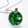 thumbnail image 2 of Saint Patrick's Day Glass Circular Pendant Necklace Jewelry, 2 of 5