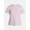 thumbnail image 6 of Time and Tru Women's Draped Boxy Tee with Short Sleeves, Sizes XS-XXXL, 6 of 6