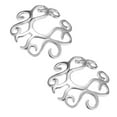 thumbnail image 3 of 1 Paire de Femmes en Acier Inoxydable, Bijoux Non Réglables en Forme de Coeurs, 3 of 8