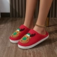 thumbnail image 3 of Christmas Slippers Adult Cute Christmas Themed Home Slippers Soft Comfy Indoor Outdoor Warm Winter Shoes Women's Men's Fashion Footwear #03 Watermelon Red & Size 8.5, 3 of 7