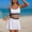 c01White, variant on Hduncf Women's 2 Piece High Waisted Bikini Sets Square Neck Swim Suits Color Block Skirted Bathing Suit Swim Skirt Swimwear Green XL