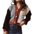 thumbnail image 2 of ICHUANYI Clearance Fashion Women Casual V-Neck Sleeve Sweater Cardigan Blouse Button Pullver Tops(Khaki, L) ICHUANYI WER2023081503679, 2 of 6