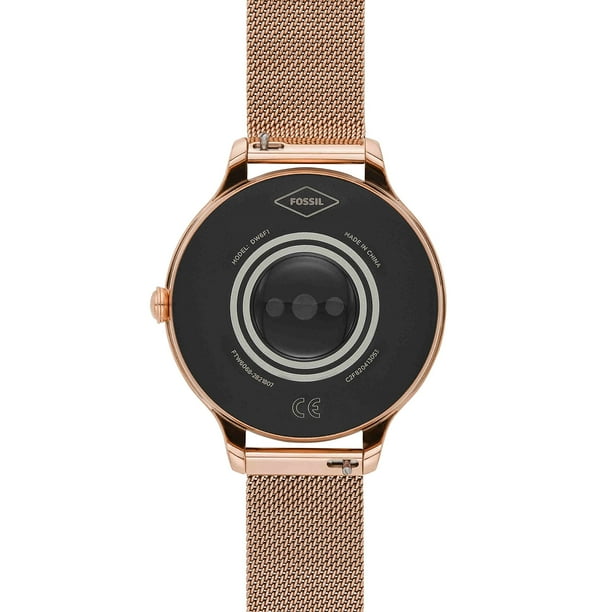 Fossil 42mm Gen 5E Stainless Steel Mesh Touchscreen Smart Watch with Heart Rate Color Rose Gold Model FTW6068 Walmart