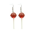 thumbnail image 2 of Boucles d'Oreilles de Mariage pour Femmes, Boucles d'Oreilles en Résine Stéréo Rondes, Boucles d'Oreilles Sucette Longues pour Femmes, 2 of 8