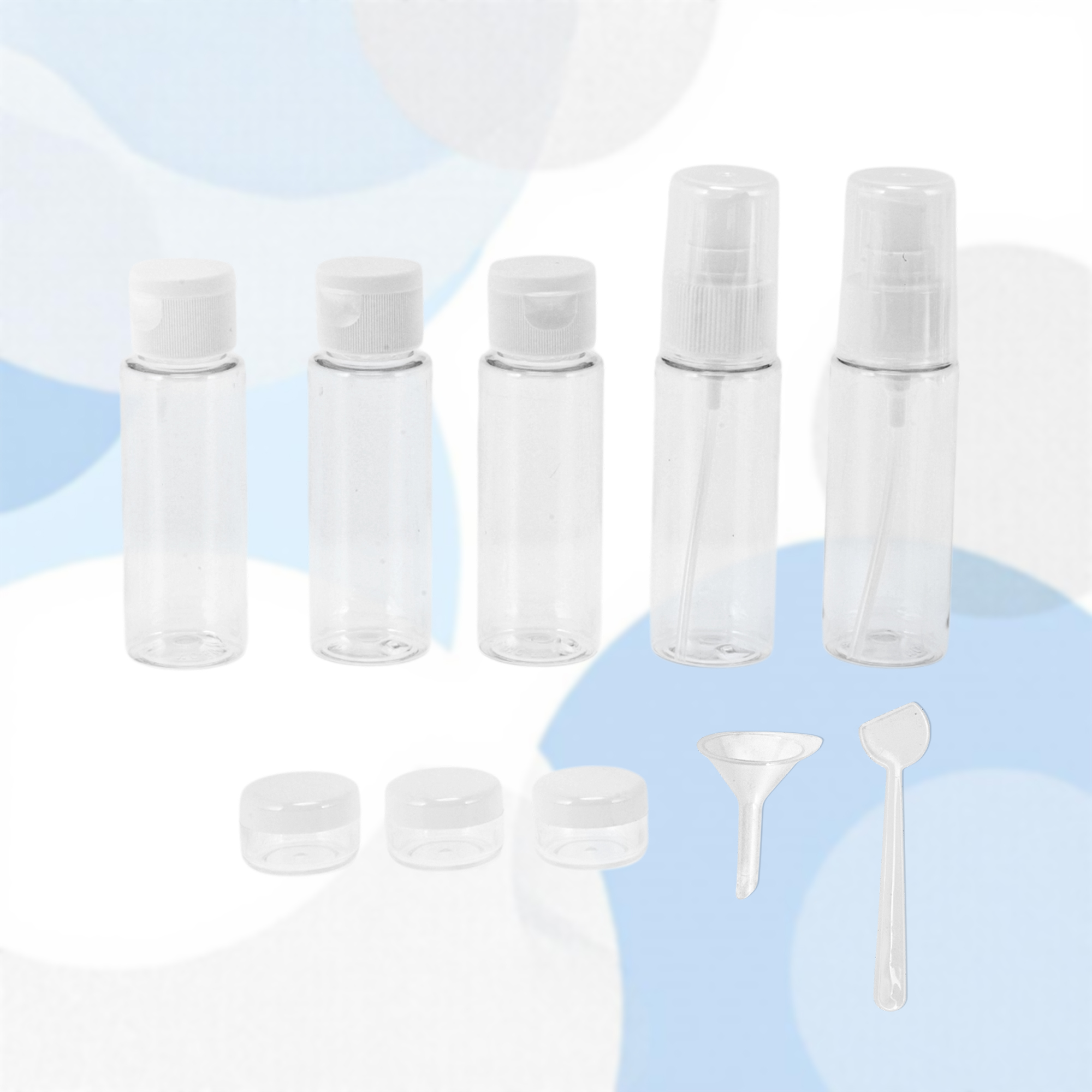 Unique Bargains Leakproof Travel Container Set with Transparent Zipper Pouch White 8Pcs