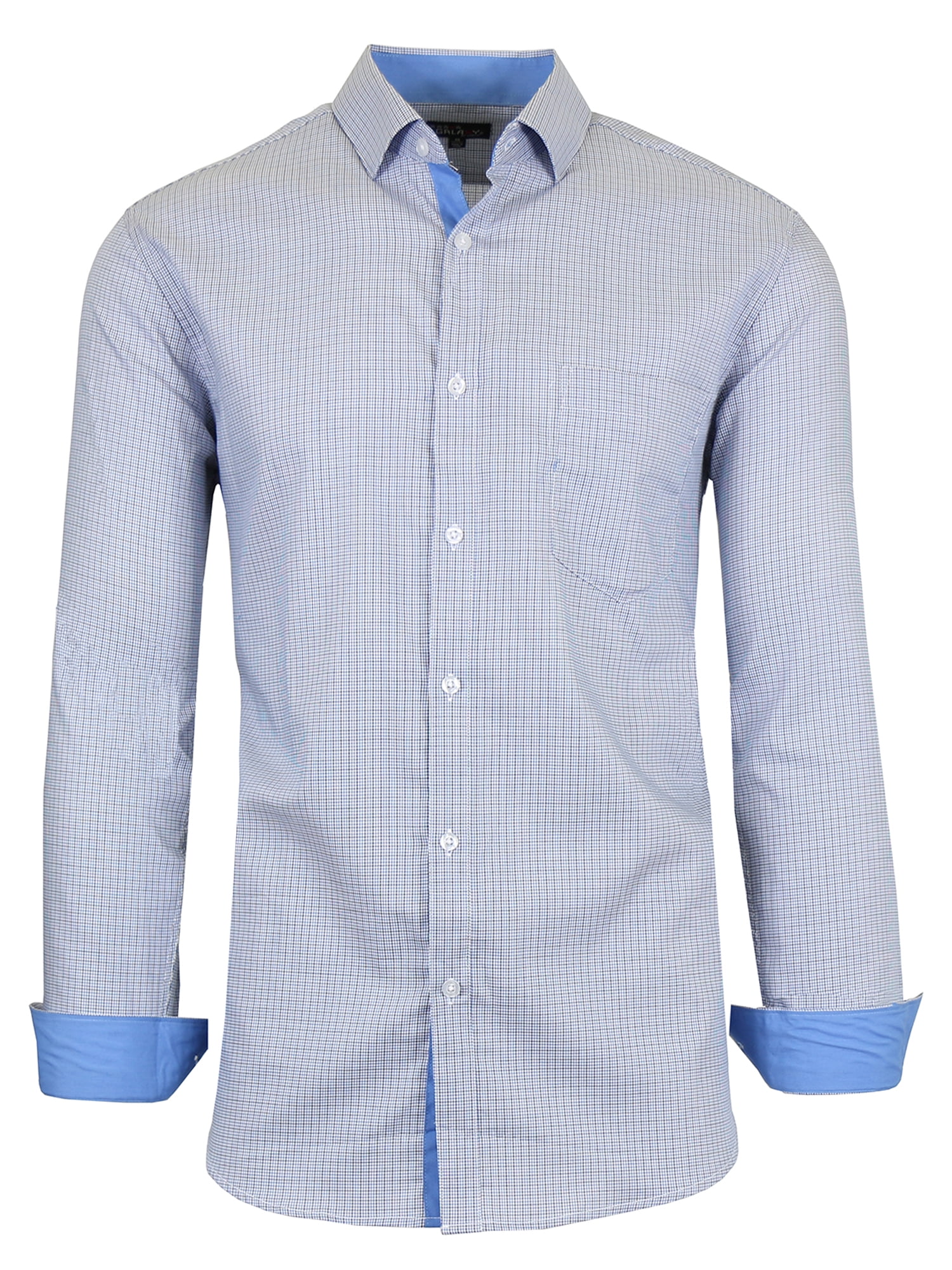 Men's Long Sleeve SlimFit Cotton Casual Dress Shirts With Chest Pocket