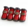 thumbnail image 3 of 4 Pieces of Warm and Snow Waterproof Pet Shoes in Winter, Suitable for Small and Medium-sized Dogs and Cats in Rainy and Snowy Days, Super Warm Leather Waterproof Pet Shoes, 3 of 6