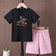 thumbnail image 2 of KPOPLK 6 12 18 24 Months 3T 4T 5T 6T 7T Toddler Boys Clothes Set Short Sleeve T-Shirt and Shorts Summer 2 PCS Outfit for 6M-3Y(7-8 Years,A), 2 of 4