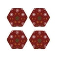 thumbnail image 2 of Kll Hexagon Drink Coasters Set Of 4,Pu Leather Absorbent Coasters Set Decorative Coffee Cup Coasters Housewarming Gift For Home Decor-Merry Christmas, 2 of 9