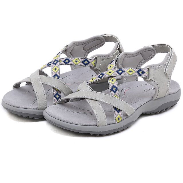 Sandalias deportivas Sandalias planas Zapatos para caminar con punta abierta Sandalias de cuña baja para mujer