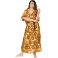 thumbnail image 6 of HAPPY BAY Women's Summer Loose Caftan Long Night Evening Gown Loungewear Dashiki House Dresses for Women 2X-3X Tawny, Floral, 6 of 6