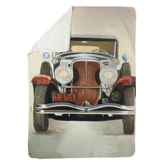 60 x 80 in. Vintage Luxury Car-Sherpa Fleece Blanket