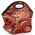 thumbnail image 2 of Herdesigns Japanese Red Dragon Insulated Neoprene Lunch Bag for Women Men Lunch Box Washable Reusable Lunch Tote Lightweight Lunch Handbag for Work Outdoor Picnic, 2 of 7