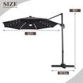 thumbnail image 2 of Costway 10ft Solar LED Cantilever Offset Patio Umbrella 360dgrees Rotation Aluminum Gray, 2 of 7