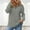 Gray, variant on Shirts for Women Casual Waffle Knit V Neck Collared Long Sleeve Shirt Button Tunics Tops Gray S