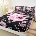 thumbnail image 3 of Manfei Kawaii Axolotl Bed Sheets Queen,Ocean Animal Bedding Queen Size,Pink Flower Sakura Sheet Set Queen For Girl,Microfiber Bedroom Decoration,4-Piece, 3 of 7