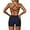 Dark Blue, variant on PISONIC Workout Sets for Women 2 Pieces Criss Cross Back Sports Bras Matching High Waist Butt Lifting Shorts Yoga Outfits